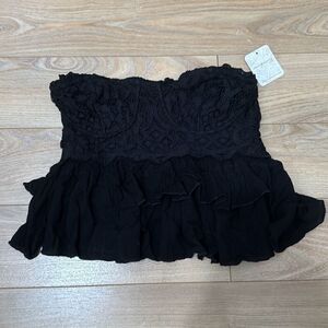 NWT free people black adella corset‎ cami size large